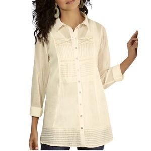 Soft Surroundings Embroidered Tunic Blouse